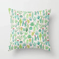 Axyaa Cactus Flower Succulent Plant Pillow Cover - Home Decorative Cushion Cover