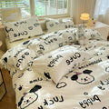 Axyaa Soft Double-Layer Cotton Quilt Cover Set with Pillowcase