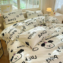 Axyaa Soft Double-Layer Cotton Quilt Cover Set with Pillowcase