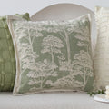 Axyaa Green Floral Throw Pillow Cover - 45X45 Square Cushion for Home Decor