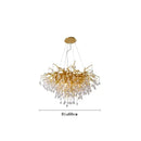 Axyaa Gold Crystal Droplet Ceiling Chandelier LED Lighting