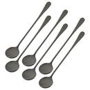 Axyaa Stainless Steel Long Handle Spoon Set for Coffee Dessert Milkshake Ice Cream