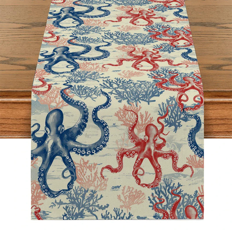 Axyaa Coral Table Runner for Rustic Dining Decor - Wedding Party Home Coffee Hotel