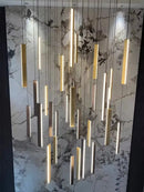 Axyaa Nordic Chandelier for Indoor Living Room Decor - Elegant Villa Staircase Pendant Lighting