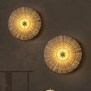 Axyaa Grass Woven LED Circular Wall Lamp for Home Living Room Decor