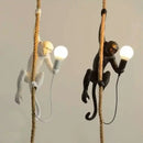 Axyaa Monkey Pendant Lamp: Hemp Rope Creative Wall Sconce Light