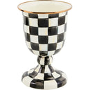 Axyaa Courtly Check Pedestal Vase & Centerpiece - Black-and-White Flower Holder