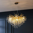 Axyaa Crystal LED Ceiling Chandelier for Luxury Living Room, Bedroom, and Restaurant