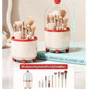 Axyaa Rotating Makeup Brush Holder with Cover - Large Dustproof Cosmetic Storage Rack