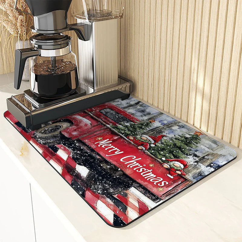 Absorbent Draining Mat by Axyaa: Antiskid Kitchen & Bathroom Quick Dry Pad