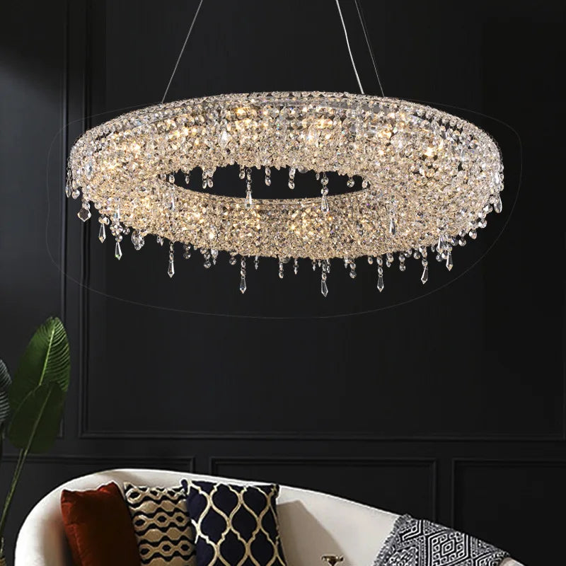 Axyaa Bird Nest Crystal Pendant Chandelier - Modern Hall Hotel Lighting