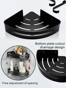 Axyaa Black Aluminum Towel Rack Holder 40-60CM Folding with Hook