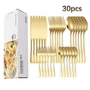 Axyaa 30-Piece Stainless Steel Colorful Cutlery Set