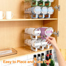Axyaa Stackable Water Bottle & Cup Organizer: Cabinet Fridge Pantry Kitchen Storage Rack