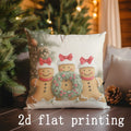 Axyaa Gingerbread Christmas Pillow Covers for Sofa, Bedroom, Car - Rectangular Cushion