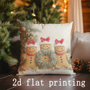 Axyaa Gingerbread Christmas Pillow Covers for Sofa, Bedroom, Car - Rectangular Cushion