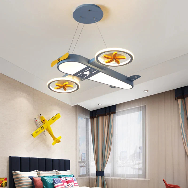 Axyaa Airplane Ceiling Lights Remote Control Dimming LED Chandelier