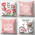 Axyaa Mother's Day Flower Pillowcase Set, 17.7"*17.7", Single-sided Print