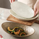 Axyaa Japanese Retro Ceramic Tableware Oval Bowl Salad Plate Set