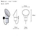 White Cloth Lampshade Wall Light for Bedroom by Axyaa - Elegant E14 Bulb Sconce