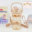 Axyaa Double Drinking Cups 745ML BPA-Free Water Bottles with Straw
