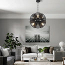 Axyaa 6-Light Rattan Chandelier for Dining Kitchen Island Bedroom