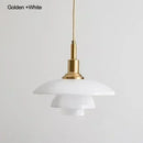 Axyaa Glass Pendant Lamp: Bauhaus Danish Classic Nordic Ceiling Chandelier for Kitchen Island, Bedroom, Dining
