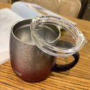 Axyaa Stainless Steel Gradient Coffee Cup with Handle and Lid