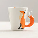 Axyaa Fox 3D Cartoon Ceramic Coffee Mug with Handle Creative Personalized Office Cup
