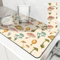 Axyaa Watercolor Plant Absorbent Kitchen Mat