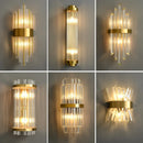 Axyaa Gold LED Crystal Wall Sconce Light Modern Luxury Art Decor Fixtures