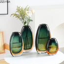 Axyaa Gradient Glass Vase Hydroponics Flower Pot Perfect Desk Decor Artificial Floral Arrangement