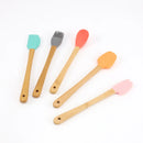 Axyaa Multicolor Mini Spatula Set with Bamboo Handle