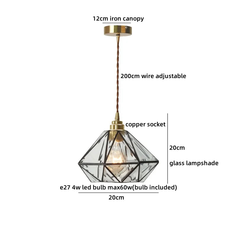 Axyaa Wood Glass LED Pendant Light Headboard Chandelier Black Walnut