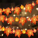 Axya Autumn Maple Leaves Pumpkin Garland with LED Fairy Lights