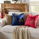 Christmas Embroidered Pillowcase Cojines with Tree Elk Design by Axyaa