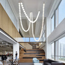 Axyaa Nordic Luxury LED Glass Chandeliers for Staircase and Hotel Engineering