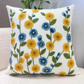 Axyaa Floral Embroidered Cotton Pillow Cover - Nordic Style Mesh Square Cushion