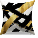 Axyaa Abstract Gold Black White Pattern Pillow Cover for Sofa Bedroom Car