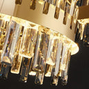 Axyaa Luxury Golden Crystal Round Ceiling Chandelier Light for Living Room