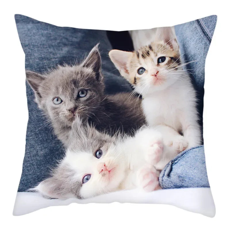 Axyaa Cat Dog Pet Polyester Pillow Cover Cushion Cover Home Sofa Decor 45x45cm