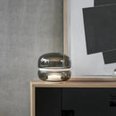 Axyaa Smoky Grey Amber Glass Floor Lamp Luxury Designer Bedroom Night Light