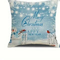 Snowman Winter Pattern Pillow Cover by Axyaa for Sofa Bedroom Car Home Decor