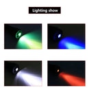 Axya Waterproof Tactical Flashlight with White, Red, Green, Yellow LEDs