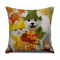 Axyaa Pug Pets Pattern Sofa Cushion Cover Home Decor Pillowcase Linen Cartoon
