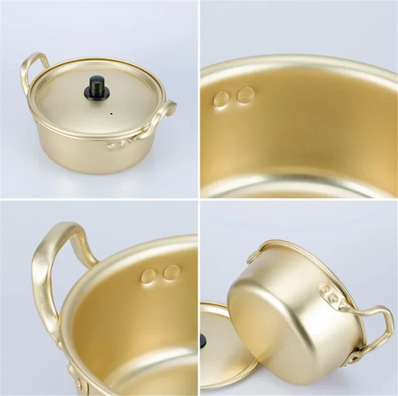 Axya Aluminum Pot for Korean Style Ramen Noodles and Soup Cooking