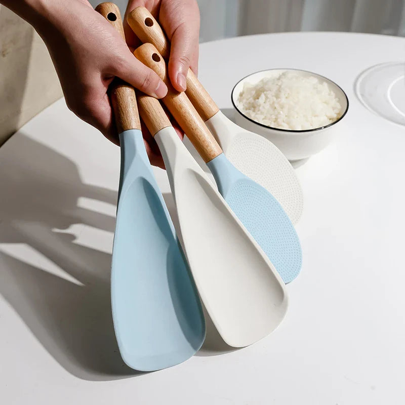 Axyaa Silicone Rice Spoon: Non-Stick, High-Temp Japanese Cooking Shovel