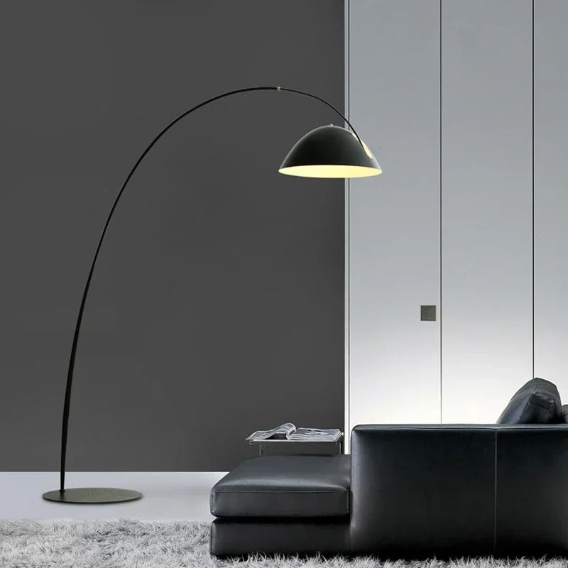 Nordic Black Fishing Floor Lamp by Axyaa: Modern LED Standing Light for Family Living Room