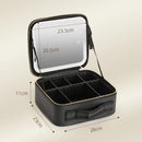 Axyaa LED Mirror Makeup Travel Train Case with Adjustable Dividers