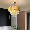 Axyaa LED Crystal Ceiling Chandelier for Luxury Living, Dining, Kitchen - Hanging Pendant Light